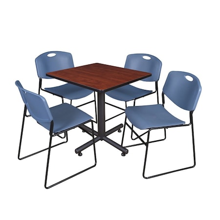 Kobe Kobe Square Table & Chair Set, Wood, Metal, Polypropylene Top TKB3030CH44BE